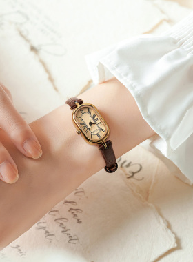 聚利时手表女2026正品新款鹅软石椭圆形小众复古石英学生女表1432