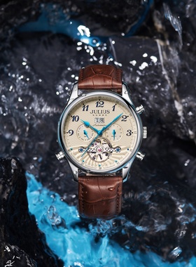 聚利时掌舵者青少年手表男高中学生机械表防水2025新款腕表JAH154