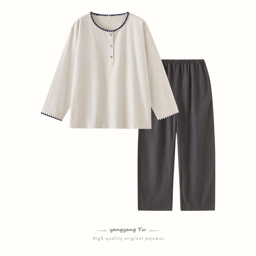 2026新款套头睡衣女款秋冬季纯棉磨毛绒布休闲全棉情侣家居服大码