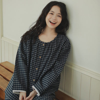 2026新款全棉睡衣女秋冬季纯棉长袖家居服超码宽松套装简约可外穿