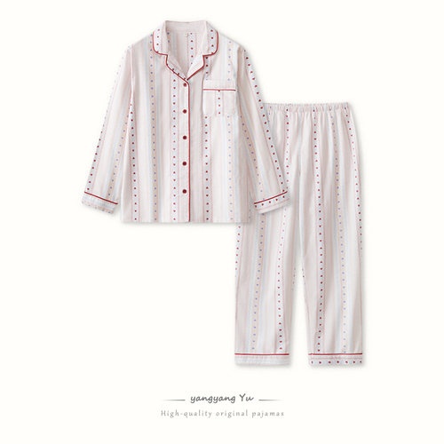 日系翻领睡衣女长袖全棉磨毛绒布2026春秋新款纯棉家居服套装