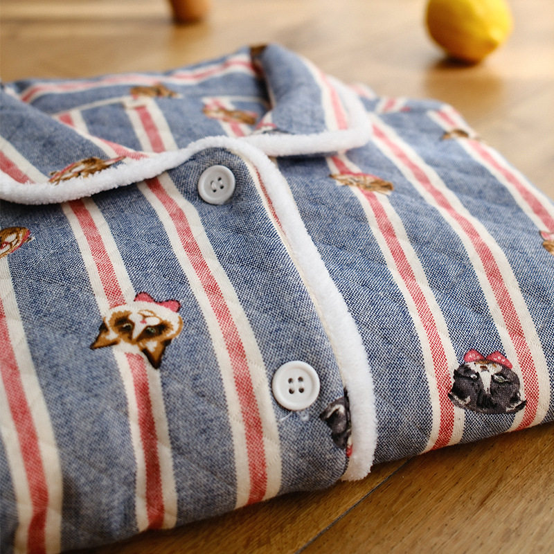 日系新款女士睡衣空气棉夹层纯棉加厚秋冬季套装加大码家居服春秋,女士内衣/男士内衣/家居服,睡衣/家居服套装,淘宝优惠券,粉丝福利购,淘宝优惠卷