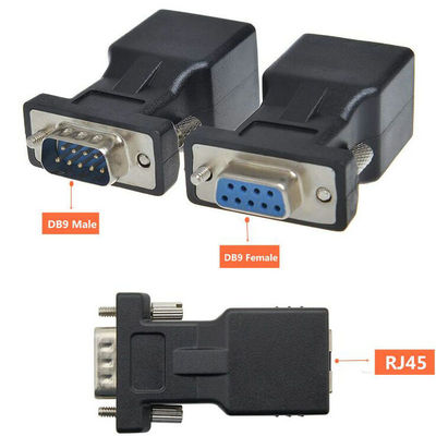 RJ45转9针 9母转接头RJ45转DB9公DB9母RJ45转RS232网络口转串口