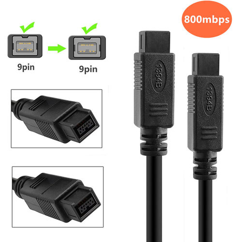 IEEE 1394火线800转800Firewire火线9对9数据线 1394线黑色