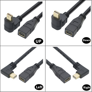 镀金弯头mini DP电脑显示器公母测试延长线迷你DisplayPort 4K