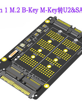 2合1 M.2 NVME PCI-E SSD 转 U.2 SFF-8639 SATA 转接卡