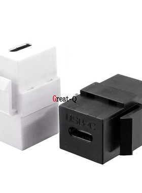 USB 3.1 TYPE-C 母母对接头模块转接头面板卡扣头 黑色/白色
