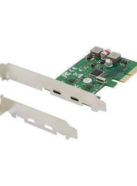 PCIE转USB 3.1 Type-C转接卡2端口扩展卡台式机电脑ASM1142免供电