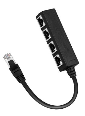 多口RJ45一分四转接线以太网1公头到2/3/4母头分配器端口LAN网络