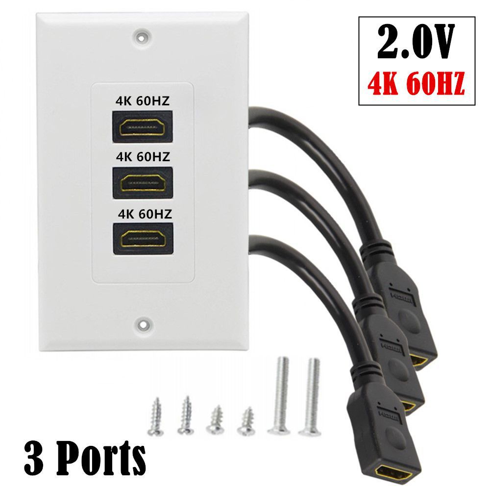 1口 2口 3口 4K2.0版本60Hz HDMI高清面板墙插免焊接适用工程布线