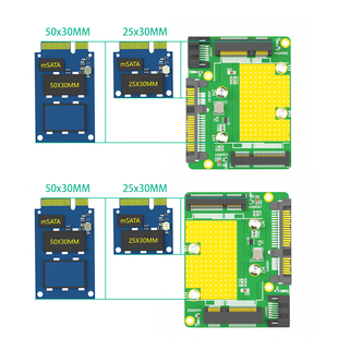 MSATA固态硬盘转接卡双MSATA转双SATA3.0半高全高 SSD
