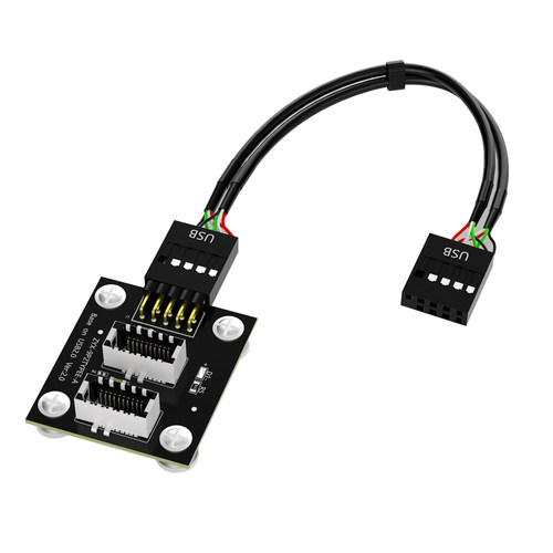 双口USB3.2前置19PIN 9针3.1 TYPE-E转接A-KEY头转9针扩展