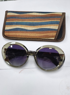 欧美时尚圆形偏光太阳镜女跨板材太阳眼镜街拍个性潮墨镜近视墨镜