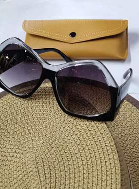 潮倒宽脚太阳镜男女外拍照板海造型材防紫外线UV400适中小脸实店