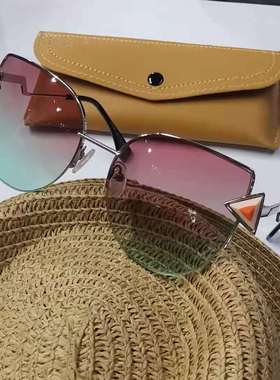 韩版细框偏光蝶形小脸太阳镜