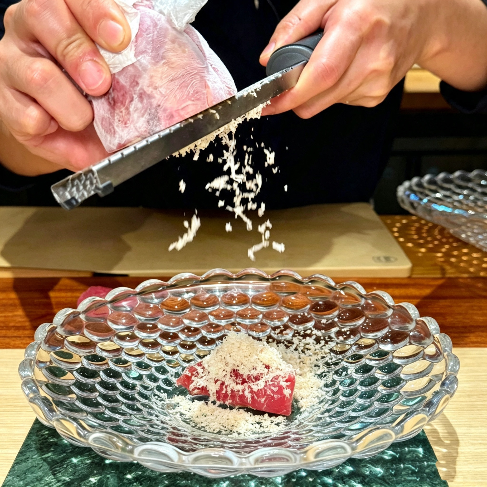 日式珠点玻璃盘甜品碗法餐位上前菜摆盘神器日料omakase专用器皿