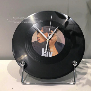 周董JAY复古唱片钟8090回忆周杰伦实用装 饰挂钟简约北欧家用静音