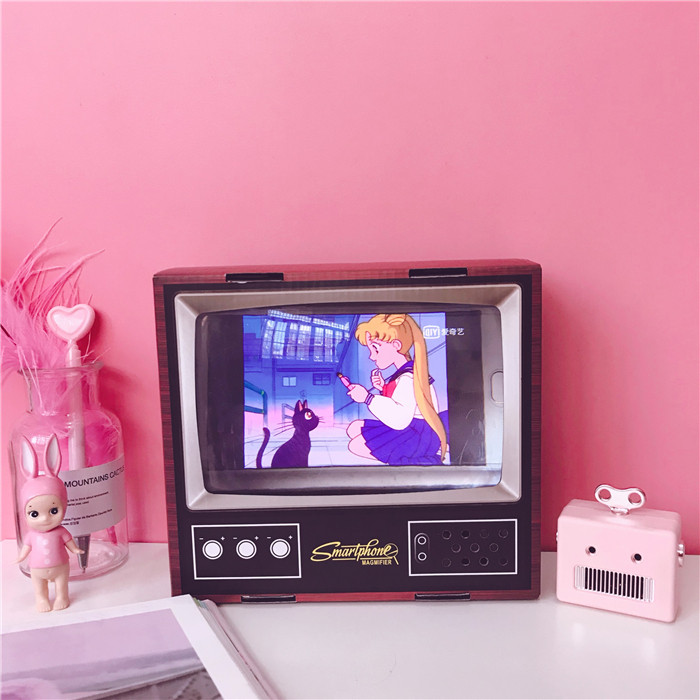 创意少女心迷你复古纸质电视机桌面手机放大镜支架摆件创意礼物|ruв категории Цифровые аксессуары, аксессуары для мобильных телефонов, телефон скобка/мобильный телефон сиденья - от Buy2taobao.com для оказания профессиональной услуги покупки агента Taobao