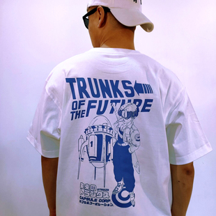 新款七龙珠特兰克斯250g棉日系T恤动漫二本针短袖宽松重磅少年T恤