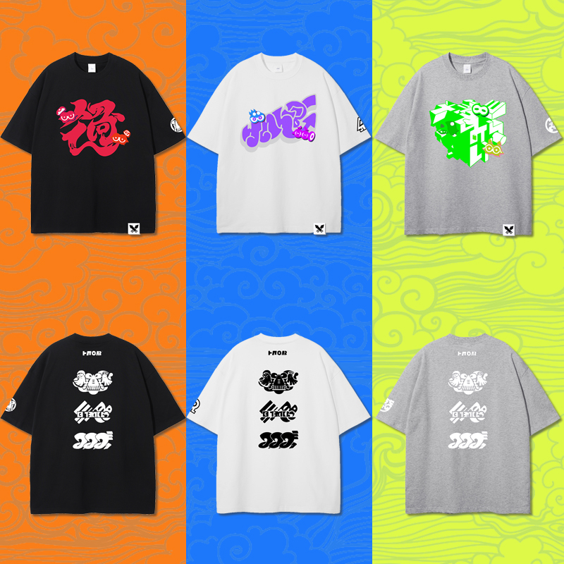 胶囊工作室动漫喷射战士splatoon周边重磅纯棉休闲宽松短袖T恤潮