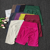 紧身骑行速干女士瑜伽健身短裤 蜜桃高腰提臀收腹弹力四分裤 夏季