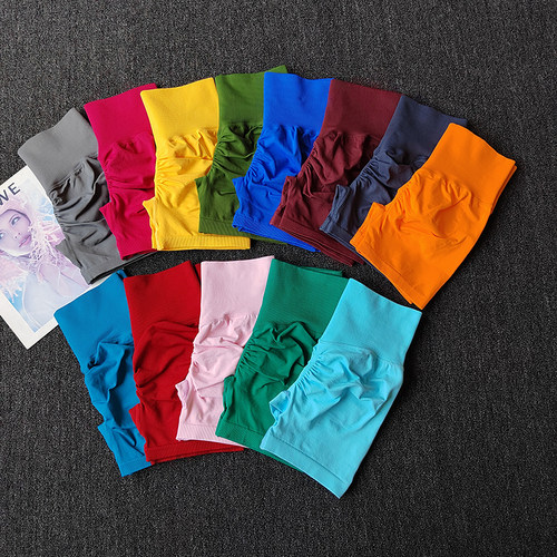 提臀收腹翘臀高腰紧身瑜伽短款