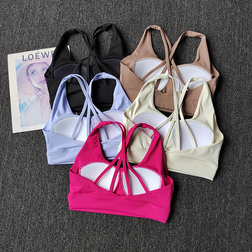 交叉美背运动瑜伽健身防震内衣