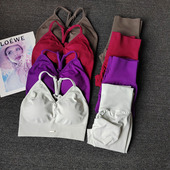 蜜桃高腰提臀运动套装 女聚拢防震瑜伽服跑步定型细带美背健身两件