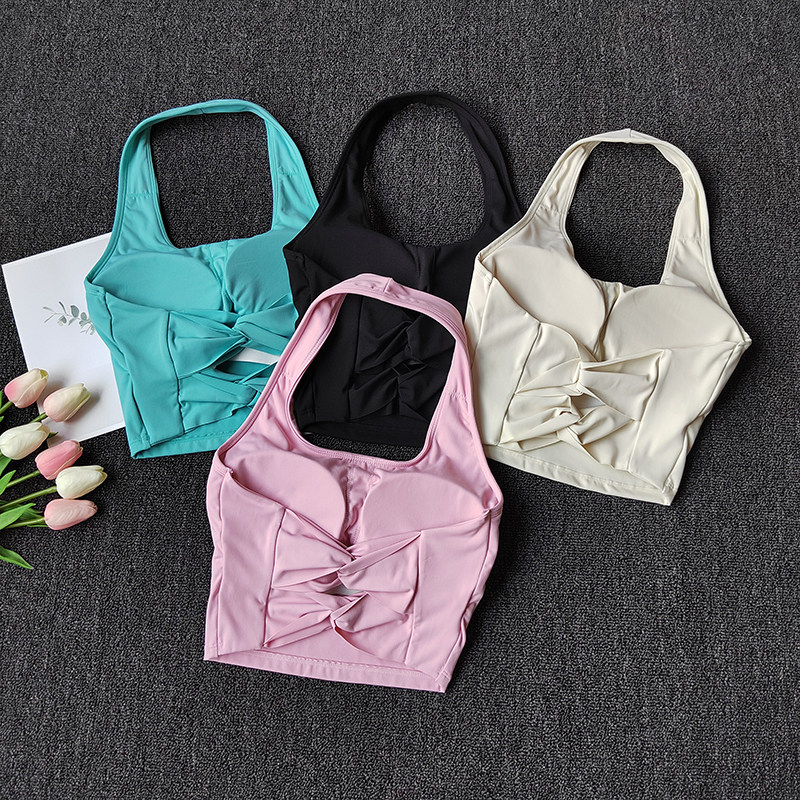 带胸垫挂脖交叉瑜伽美背训练跑步背心紧身健身文胸速干运动内衣女,运动服/休闲服装,运动文胸,淘宝优惠券,粉丝福利购,淘宝优惠卷