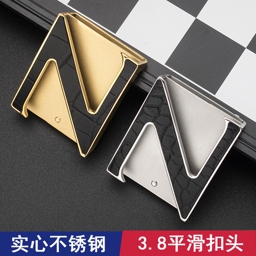 不锈钢腰带头Z字母贴皮平滑扣