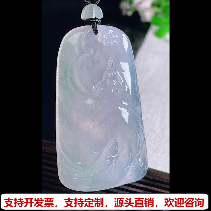 缅甸天然A货玉石翡翠挂件 精雕老坑冰种无相佛吊坠
