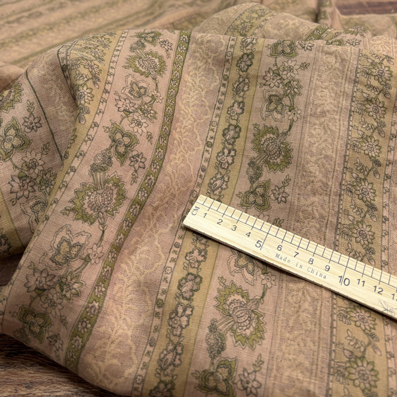 布久以逅香云亚麻印花布连衣裙袍子衬衫服装料砂洗工艺面料  秋律,居家布艺,海绵垫/布料/面料/手工diy,淘宝优惠券,粉丝福利购,淘宝优惠卷