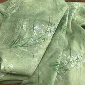 布料 布久以逅苎麻新中式 禅意旗袍连衣裙面料汉服国风女装 绿茵