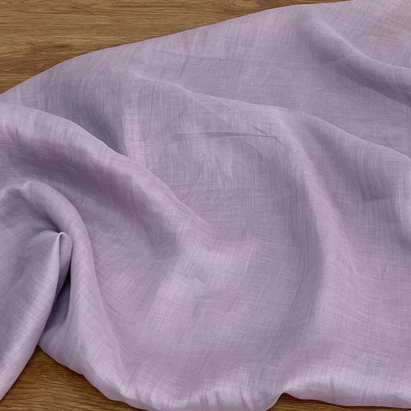 高端打底苎麻面料内衬裙吊带纯色高支高密麻料夏季汉服薄料  浅紫
