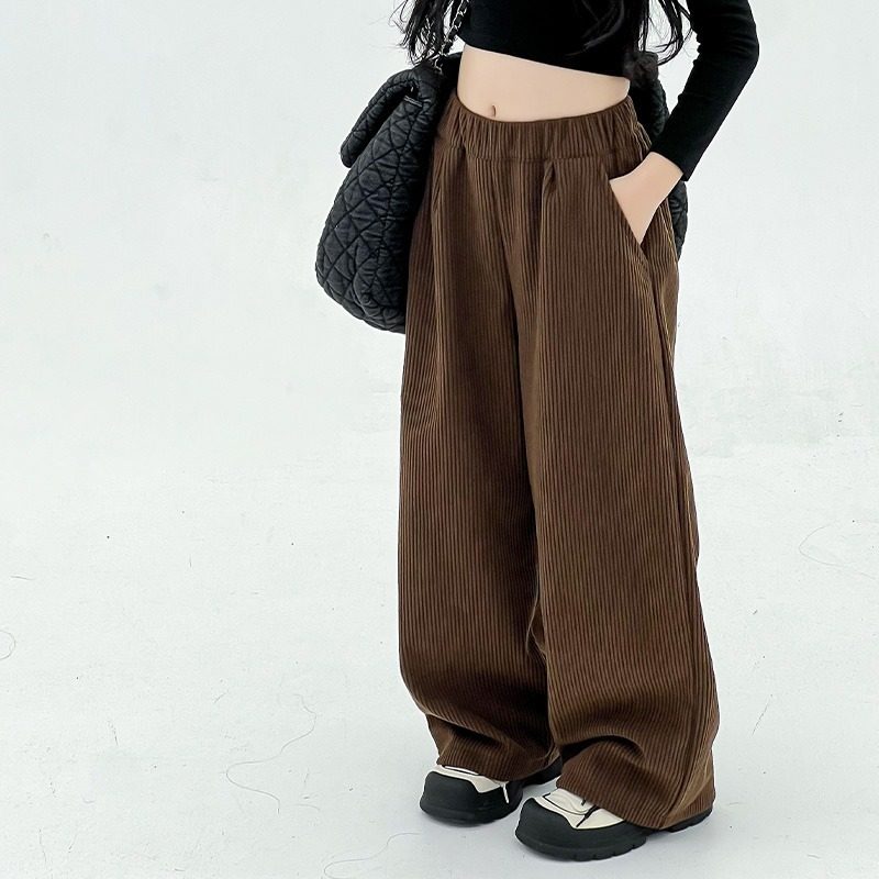 女童黑色裤子春秋款2025新款儿童阔腿裤大童咖啡色休闲直筒裤春季,童装/婴儿装/亲子装,裤子,淘宝优惠券,粉丝福利购,淘宝优惠卷