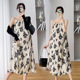 防晒开衫 网红孕妇装 气质减龄印花百折吊带裙 新款 两件套 2025夏季