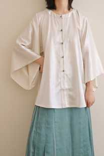 裳裳者华 蜻蜓 真丝日常春夏秋明制汉服天丝提花圆领半袖短衫