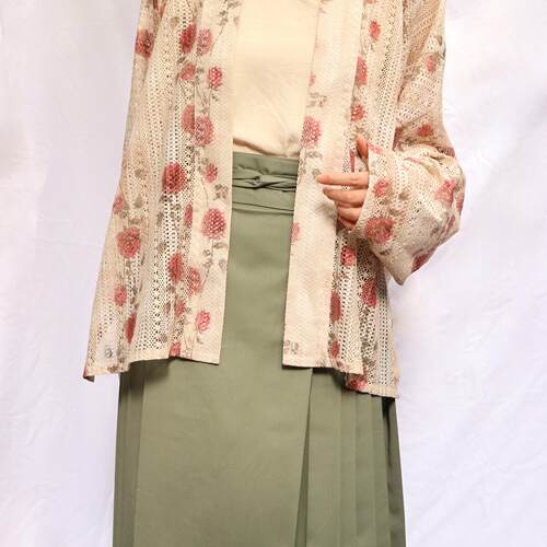 慵懒镂空玫瑰针织棉面料中式汉服