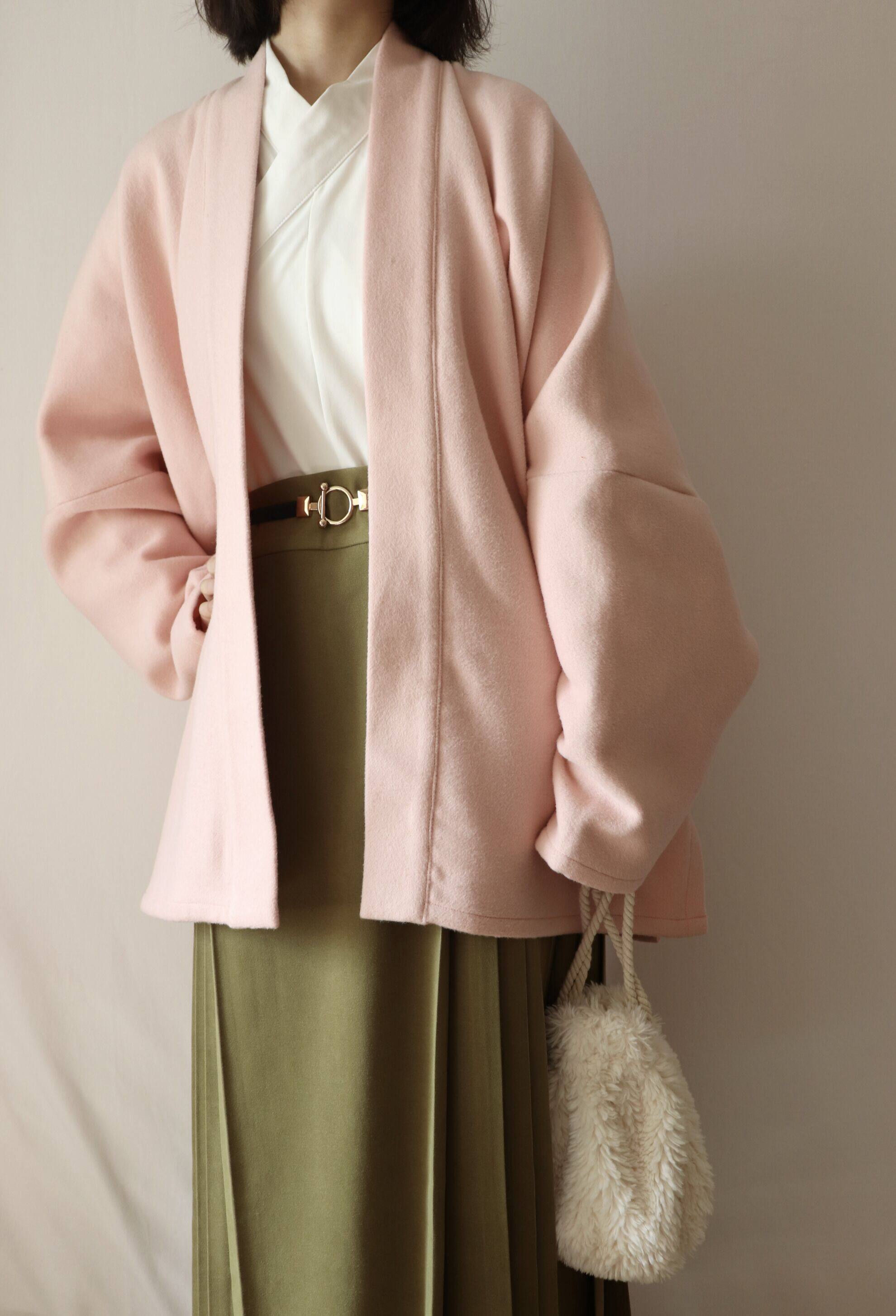 SHANG SHANG ZHE HUA 애프터눈 티 오리지널 송 왕조 스트레이트 칼라 더블 옆을 터놓은 부분 항공기 소매 짧은 셔츠 짧은 재킷 모직 일일 HANFU