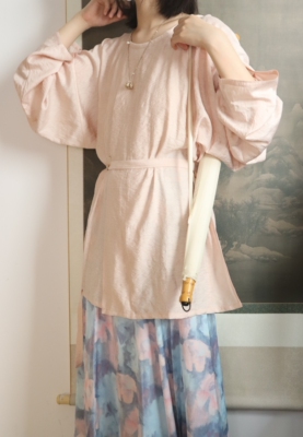 裳裳者华春夏天丝唐圆领衫破裙