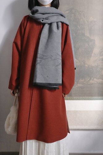 裳裳者华春秋毛呢明制圆领袄大衣