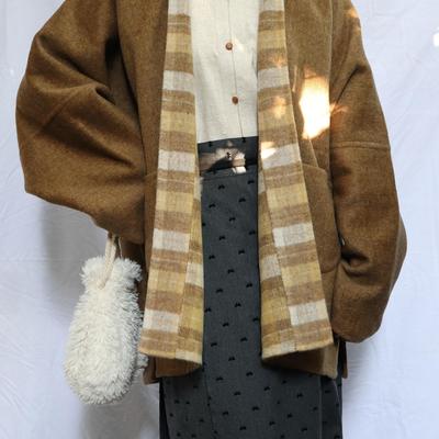 裳裳者华双面呢飞机袖两面穿外套