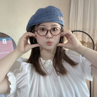 春夏定型大头贝雷帽可反带方圆脸报童帽百搭时尚 编织画家帽