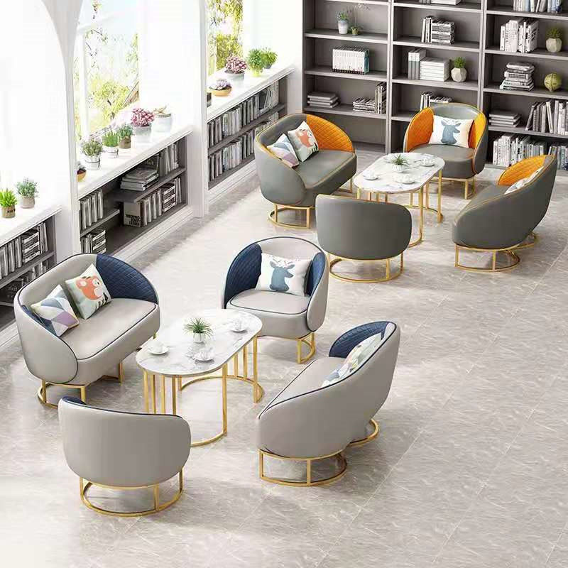 售楼处沙发简约现代轻奢茶几办公室商务接待会客休息区单双人组合,住宅家具,皮布沙发,淘宝优惠券,粉丝福利购,淘宝优惠卷