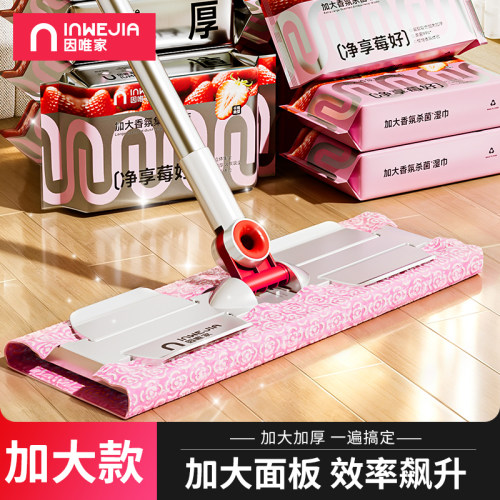 加大款静电除尘拖把家用一拖净