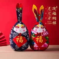 Кролик ручной работы, китайская ткань, подвеска, кукла, с вышивкой, домашний декор
