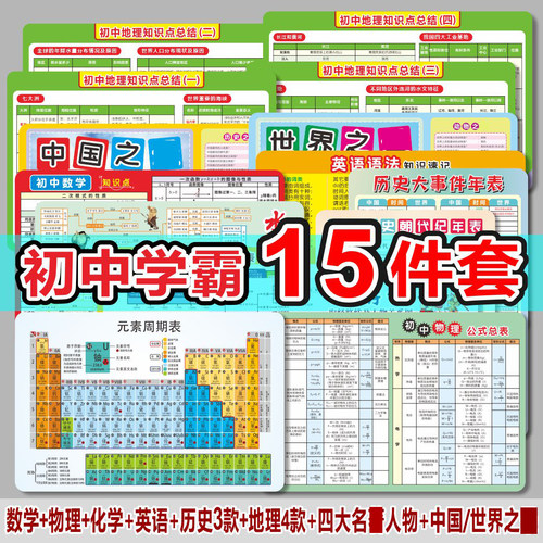 初中知识点卡片提分必背
