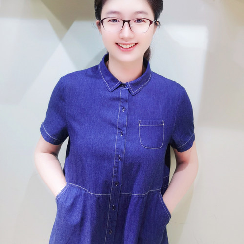 韫YUN宽松显瘦牛仔连衣裙短袖女