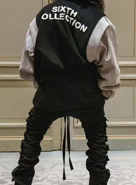 明亮叔出品6th裤王麂皮仿牛皮绒排贴拼接魔术贴高街美式长裤男女