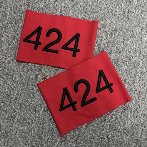 高街风格424红色全棉袖章刺绣